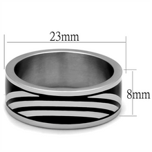 TK2411 - Stainless Steel Ring High polished (no plating) Men Epoxy Jet