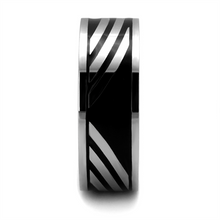 TK2411 - Stainless Steel Ring High polished (no plating) Men Epoxy Jet