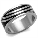 TK2411 - Stainless Steel Ring High polished (no plating) Men Epoxy Jet