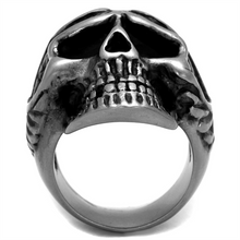 TK2414 - Stainless Steel Ring Antique Silver Men Epoxy Jet