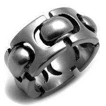 TK2421 - Stainless Steel Ring Antique Silver Women Epoxy Jet