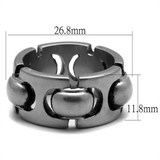 TK2421 - Stainless Steel Ring Antique Silver Women Epoxy Jet