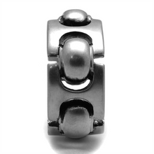 TK2421 - Stainless Steel Ring Antique Silver Women Epoxy Jet