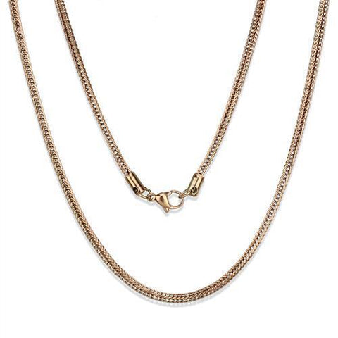 TK2430R - IP Rose Gold(Ion Plating) Stainless Steel Chain with No Stone