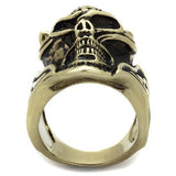 TK2446 - Stainless Steel Ring IP Antique Copper Men Epoxy Jet