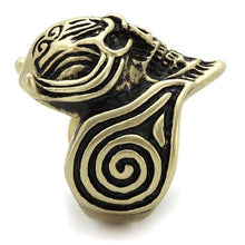 TK2446 - Stainless Steel Ring IP Antique Copper Men Epoxy Jet
