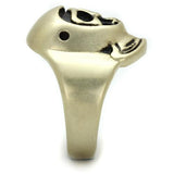 TK2447 - IP Antique Copper Stainless Steel Ring with Epoxy  in Jet