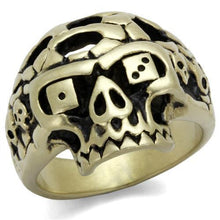 TK2452 - Stainless Steel Ring IP Antique Copper Men Epoxy Jet