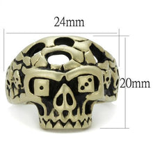 TK2452 - Stainless Steel Ring IP Antique Copper Men Epoxy Jet