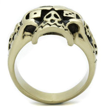 TK2452 - Stainless Steel Ring IP Antique Copper Men Epoxy Jet