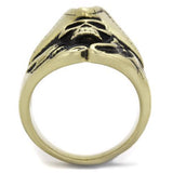 TK2453 - Stainless Steel Ring IP Antique Copper Men Epoxy Jet