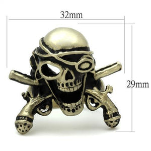 TK2456 - Stainless Steel Ring IP Antique Copper Men Epoxy Jet