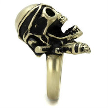 TK2456 - Stainless Steel Ring IP Antique Copper Men Epoxy Jet