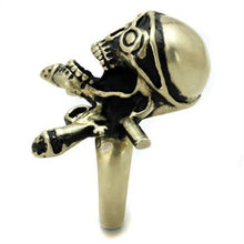 TK2456 - Stainless Steel Ring IP Antique Copper Men Epoxy Jet