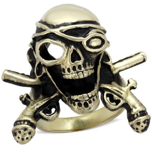 TK2456 - Stainless Steel Ring IP Antique Copper Men Epoxy Jet