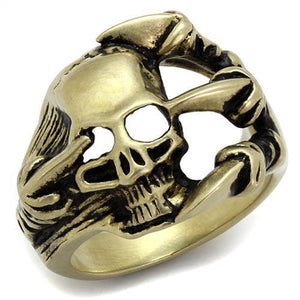TK2464 - Stainless Steel Ring IP Antique Copper Men Epoxy Jet