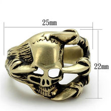 TK2464 - Stainless Steel Ring IP Antique Copper Men Epoxy Jet