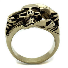 TK2464 - Stainless Steel Ring IP Antique Copper Men Epoxy Jet