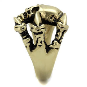 TK2464 - Stainless Steel Ring IP Antique Copper Men Epoxy Jet