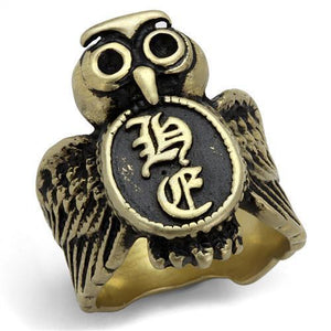 TK2465 - Stainless Steel Ring IP Antique Copper Men Epoxy Jet