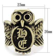 TK2465 - Stainless Steel Ring IP Antique Copper Men Epoxy Jet