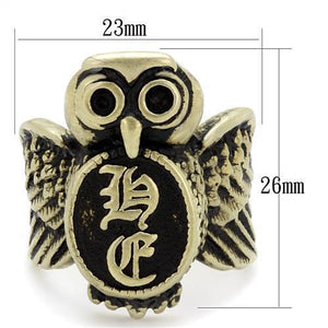 TK2465 - Stainless Steel Ring IP Antique Copper Men Epoxy Jet