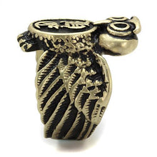 TK2465 - Stainless Steel Ring IP Antique Copper Men Epoxy Jet