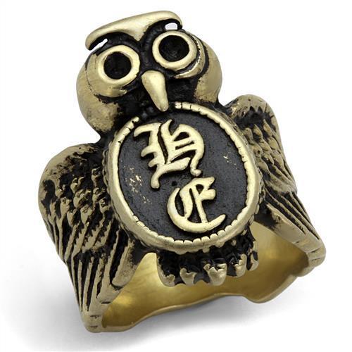 TK2465 - Stainless Steel Ring IP Antique Copper Men Epoxy Jet