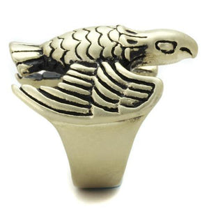 TK2466 - Stainless Steel Ring IP Antique Copper Men Epoxy Jet