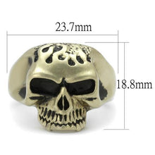TK2467 - Stainless Steel Ring IP Antique Copper Men Epoxy Jet