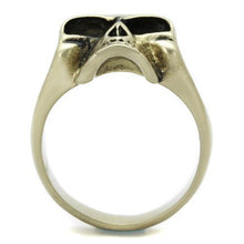 TK2467 - Stainless Steel Ring IP Antique Copper Men Epoxy Jet