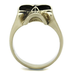 TK2467 - Stainless Steel Ring IP Antique Copper Men Epoxy Jet