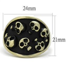 TK2473 - Stainless Steel Ring IP Antique Copper Men Epoxy Jet