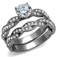TK2475 - Stainless Steel Ring High polished (no plating) Women AAA Grade CZ Clear