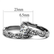 TK2475 - Stainless Steel Ring High polished (no plating) Women AAA Grade CZ Clear