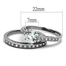 TK2477 - Stainless Steel Ring High polished (no plating) Women AAA Grade CZ Clear