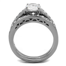 TK2477 - Stainless Steel Ring High polished (no plating) Women AAA Grade CZ Clear