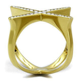 TK2497 - Stainless Steel Ring IP Gold(Ion Plating) Women Top Grade Crystal Clear