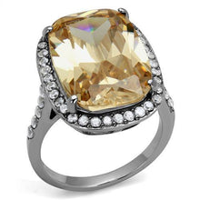 TK2503 - Stainless Steel Ring High polished (no plating) Women AAA Grade CZ Champagne