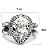 TK2504 - Stainless Steel Ring High polished (no plating) Women Top Grade Crystal Clear