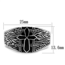 TK2505 - Stainless Steel Ring High polished (no plating) Men Epoxy Jet