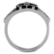 TK2505 - Stainless Steel Ring High polished (no plating) Men Epoxy Jet