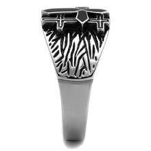 TK2505 - Stainless Steel Ring High polished (no plating) Men Epoxy Jet