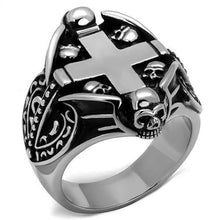 TK2506 - Stainless Steel Ring High polished (no plating) Men Epoxy Jet