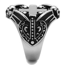 TK2506 - Stainless Steel Ring High polished (no plating) Men Epoxy Jet