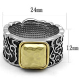 TK2509 - Stainless Steel Ring Two-Tone IP Gold (Ion Plating) Men Epoxy Jet