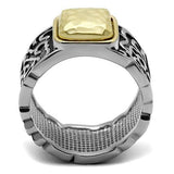 TK2509 - Stainless Steel Ring Two-Tone IP Gold (Ion Plating) Men Epoxy Jet