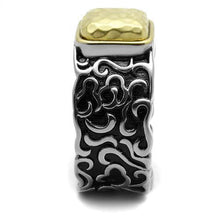 TK2509 - Stainless Steel Ring Two-Tone IP Gold (Ion Plating) Men Epoxy Jet