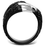 TK2510 - Stainless Steel Ring Two-Tone IP Black (Ion Plating) Unisex No Stone No Stone
