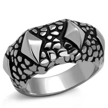 TK2513 - Stainless Steel Ring High polished (no plating) Men Epoxy Jet